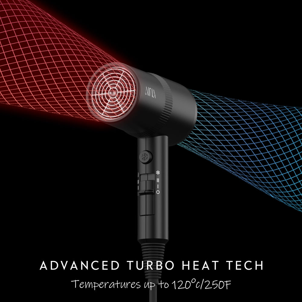 AINA hair dryer tourmaline technology for smoother, shinier results