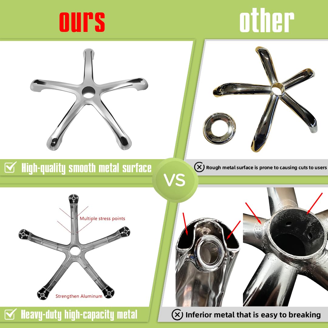 Ainilaily aluminum base provides sturdy support with 400 lb capacity.