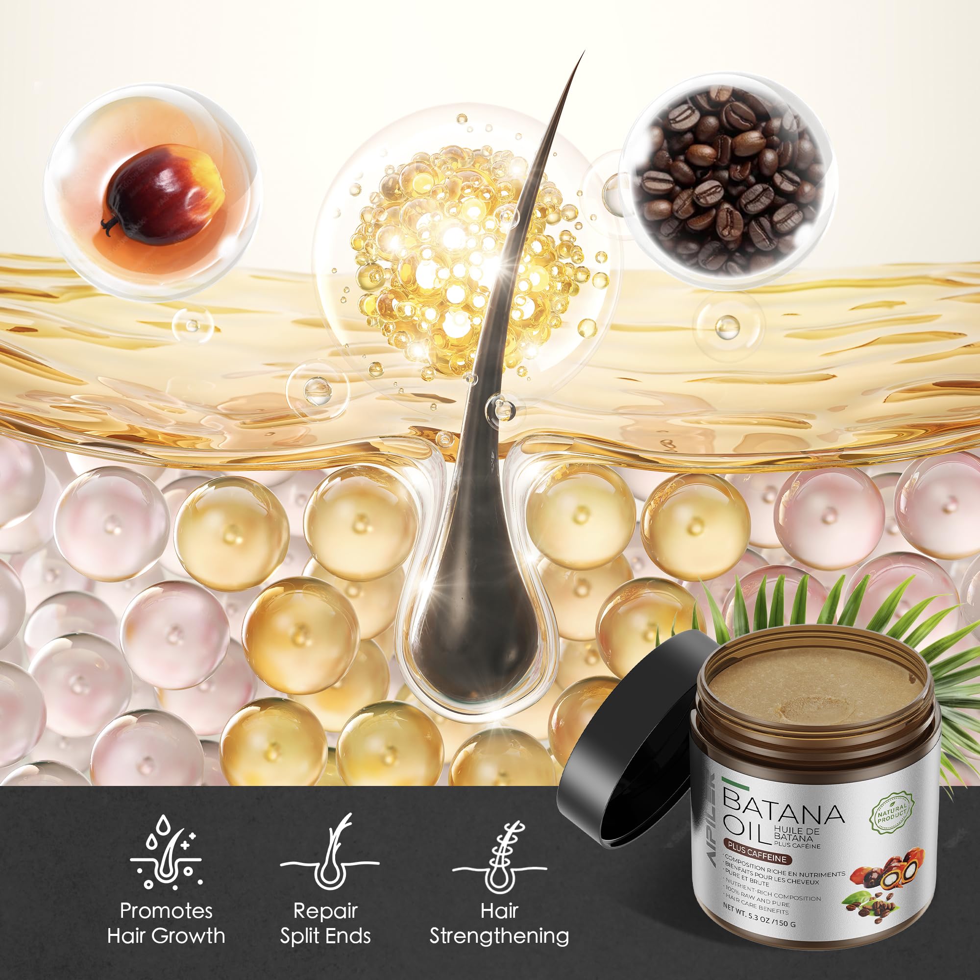 AIPILER Batana Oil packaging and organic label