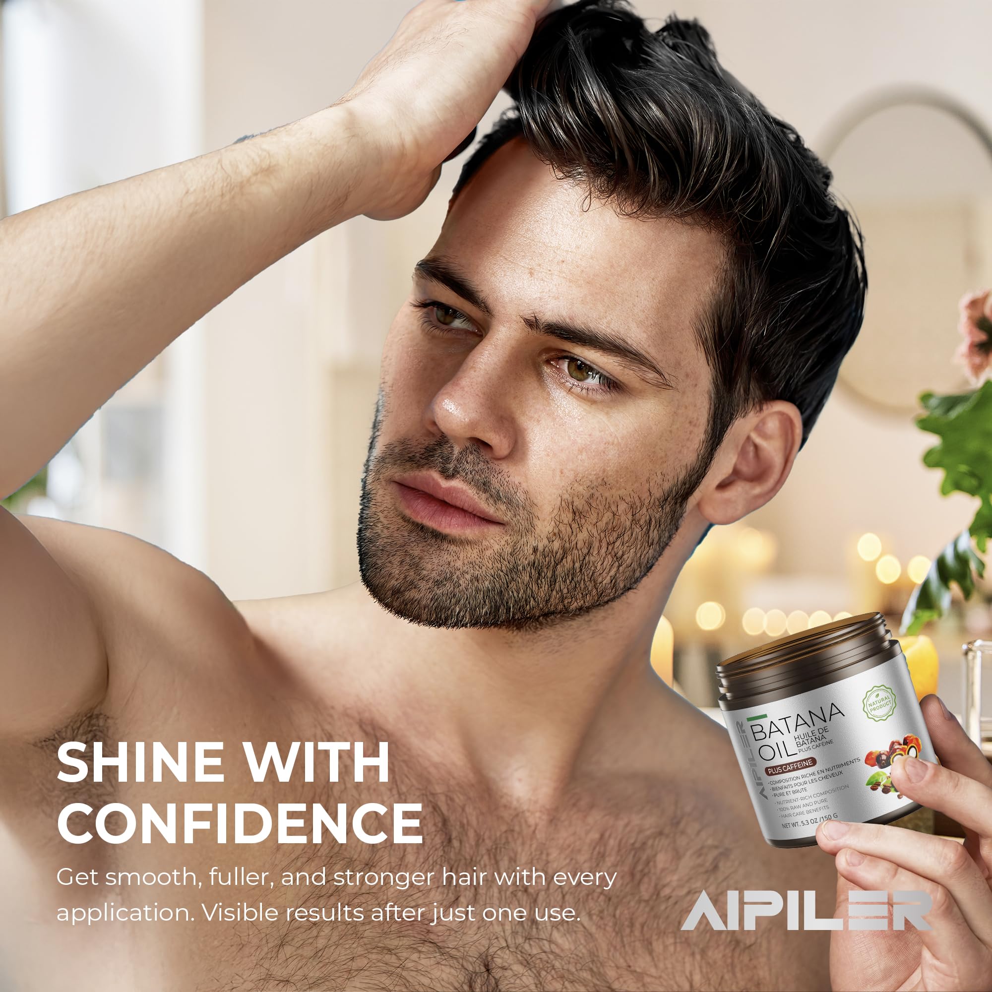 Aipiler Batana Oil raw Honduran formula bottle highlighting natural ingredients for healthy strands.