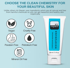 Air Repair Skincare Complexion Boosting Moisturizer hyaluronic acid drop highlights hydration.