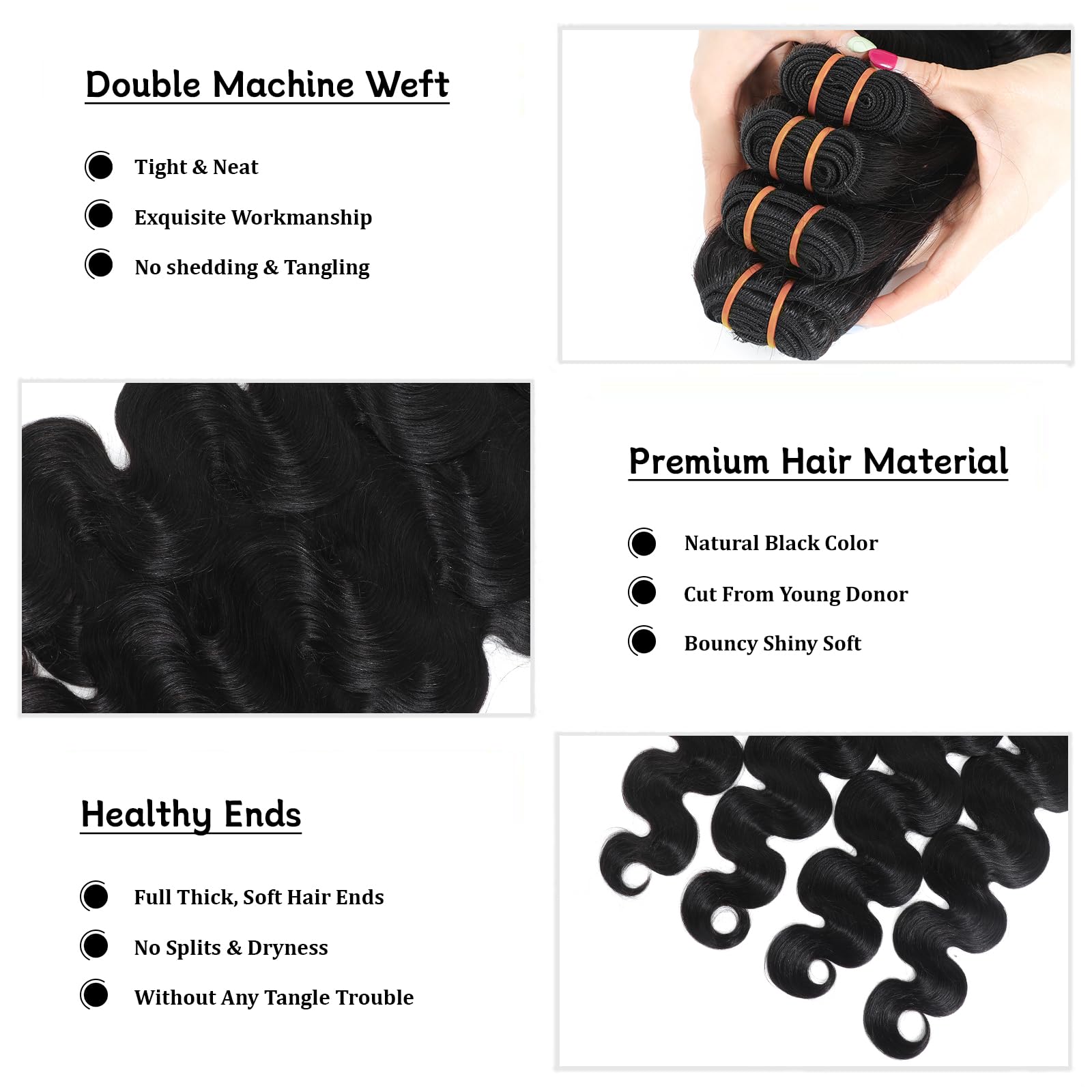 AirNext virgin Remy hair bundles pack shows premium quality