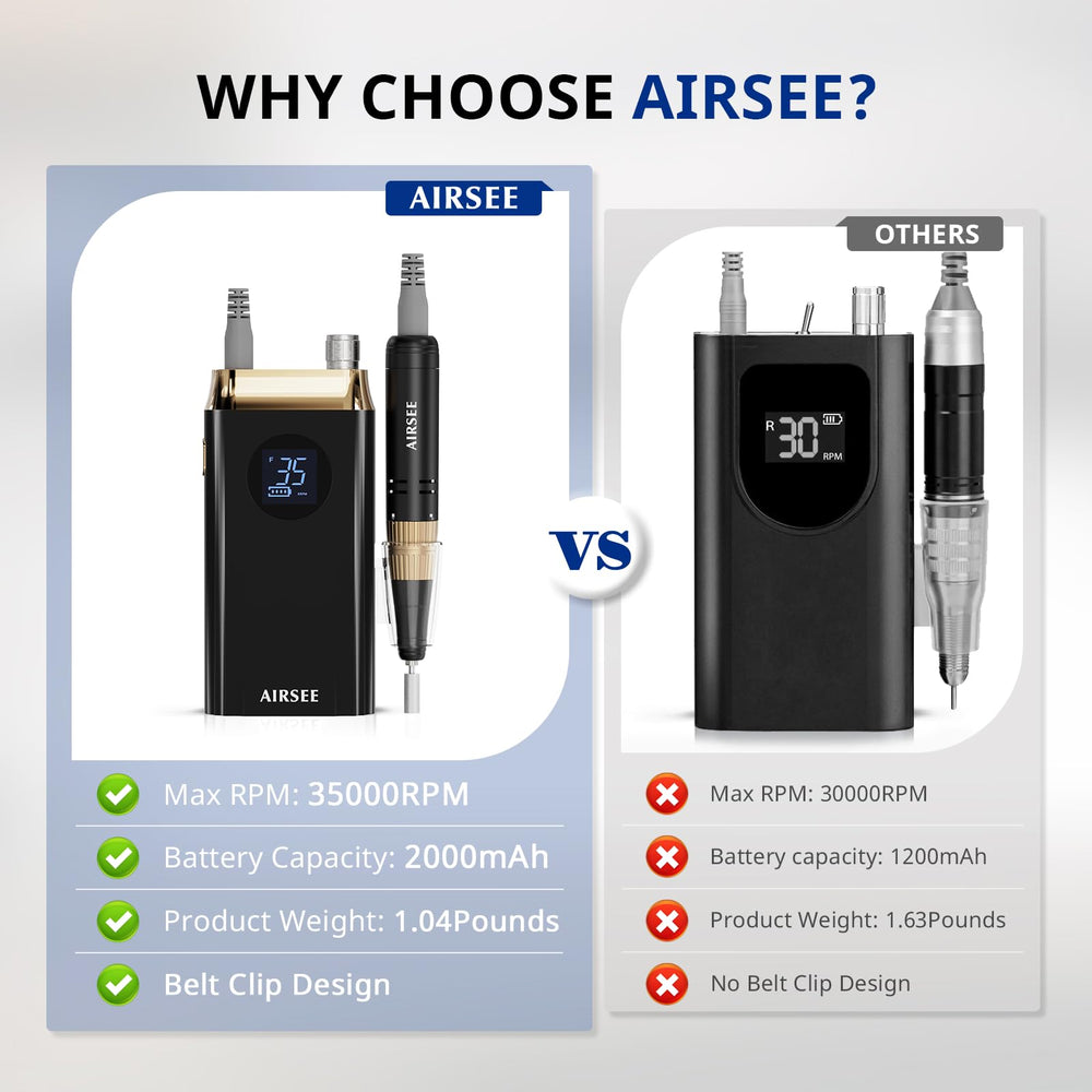 AirSEE forward-reverse knob enables versatile polishing and product removal.