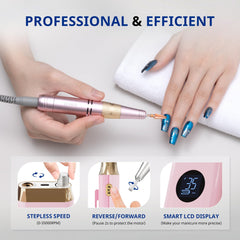 AIRSEE nail drill speed-control dial close-up shows precise RPM adjustment for shaping.