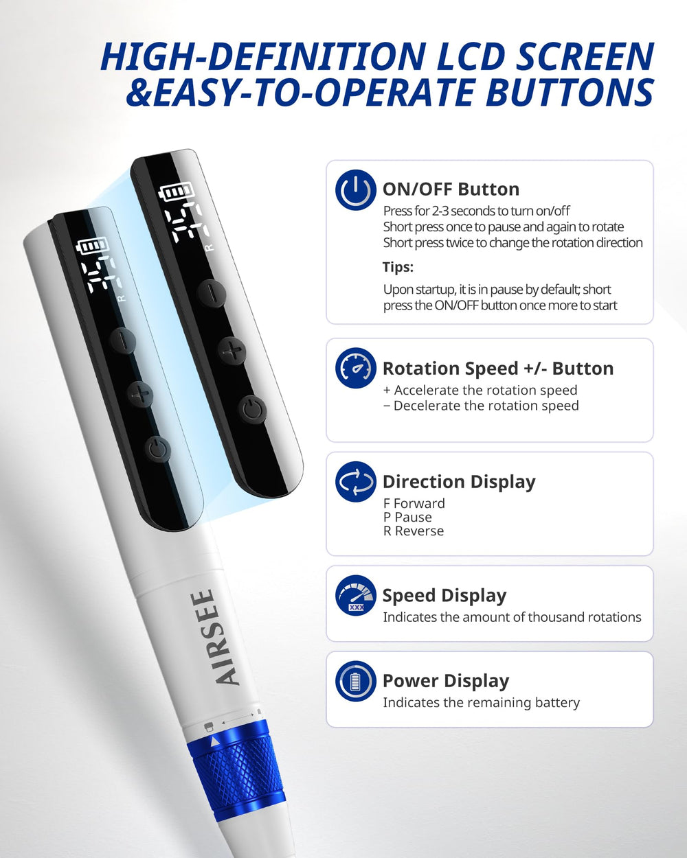 AIRSEE pro-grade bits pack enables detailed art and sculpting.
