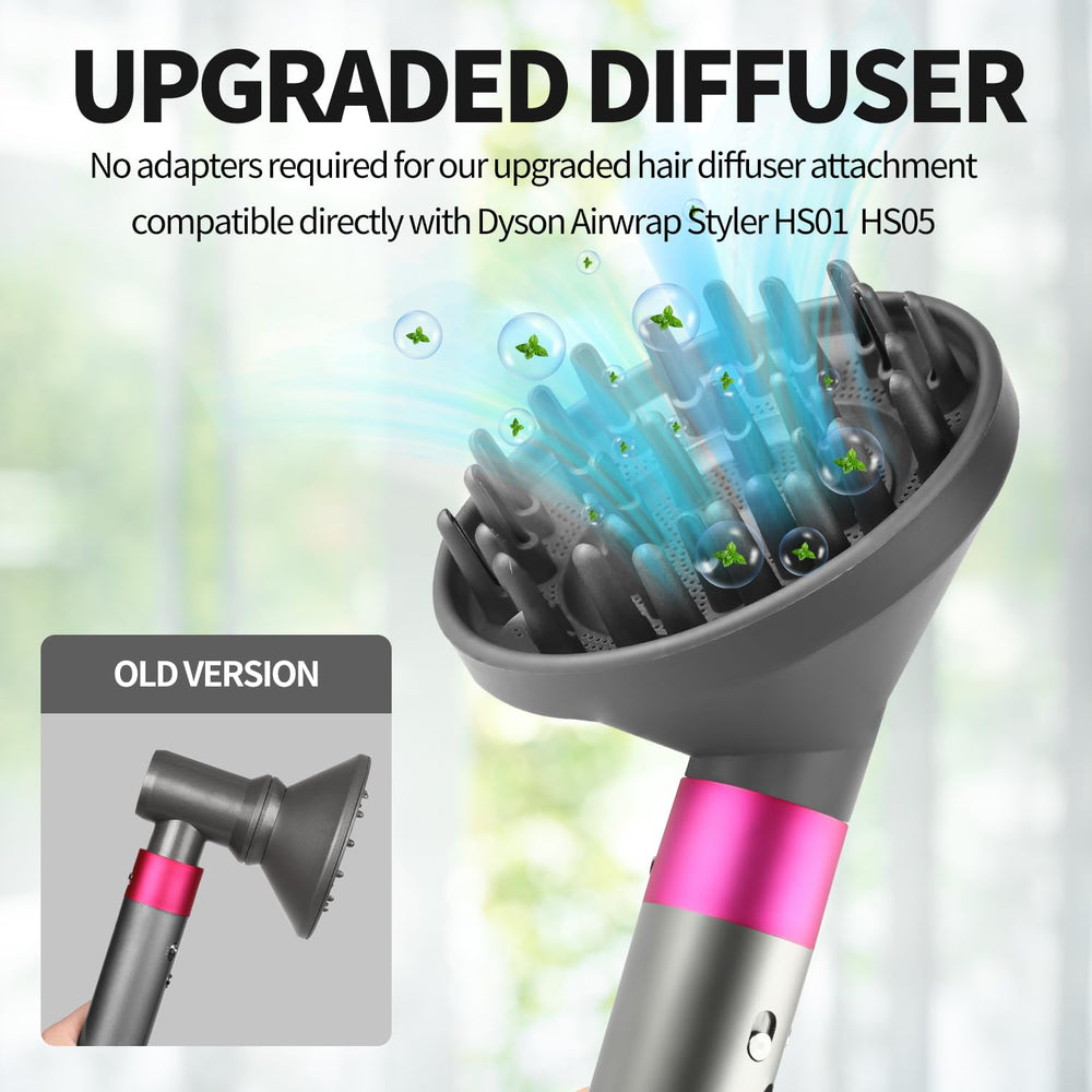 AIRUISH diffuser provides gentle heat distribution to protect hair and reduce frizz.