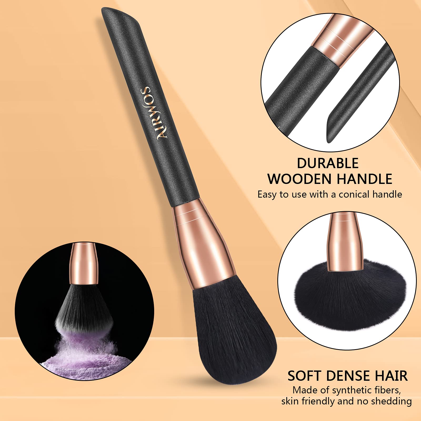 AirWos eye concealer and eyeshadow brushes for precise makeup