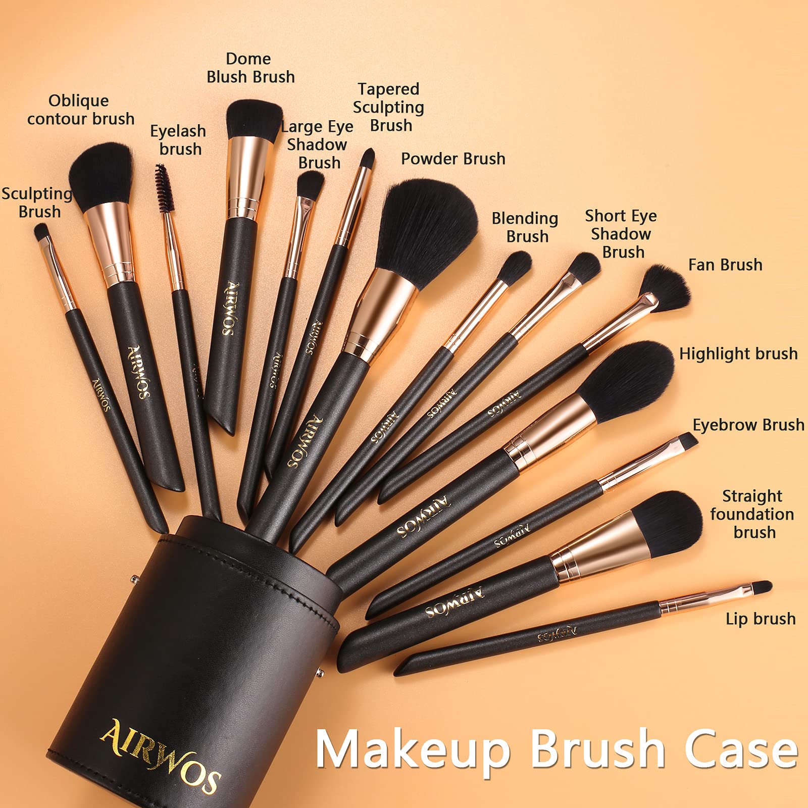 AirWos pearl flash handles brushes provide precise, comfortable application