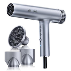 Airyomi hair dryer front view for fast at-home styling with premium finish.