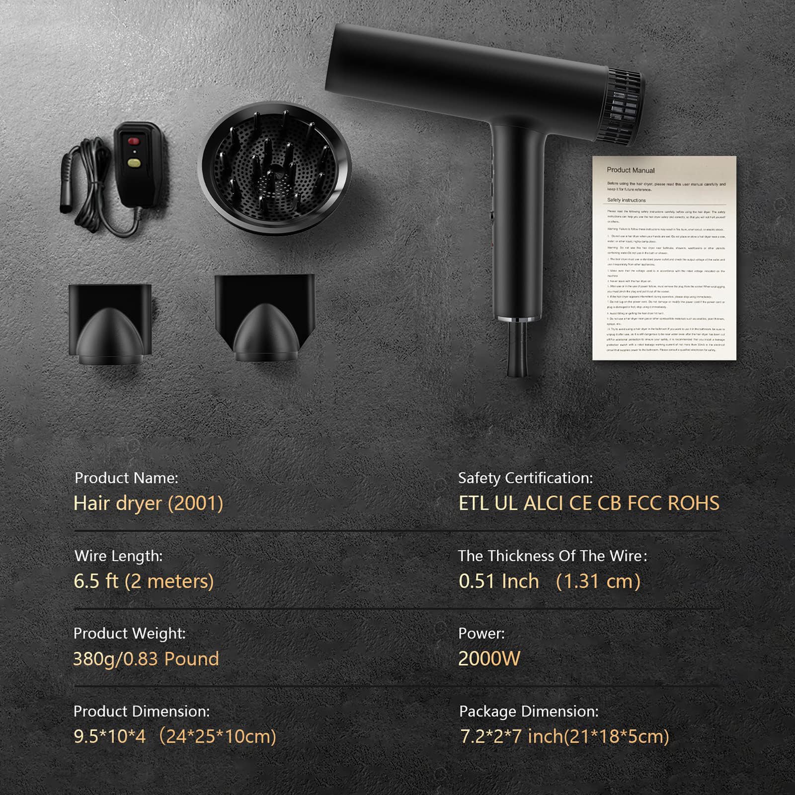 Airyomi ionic system releases ions for smoother, shinier hair.