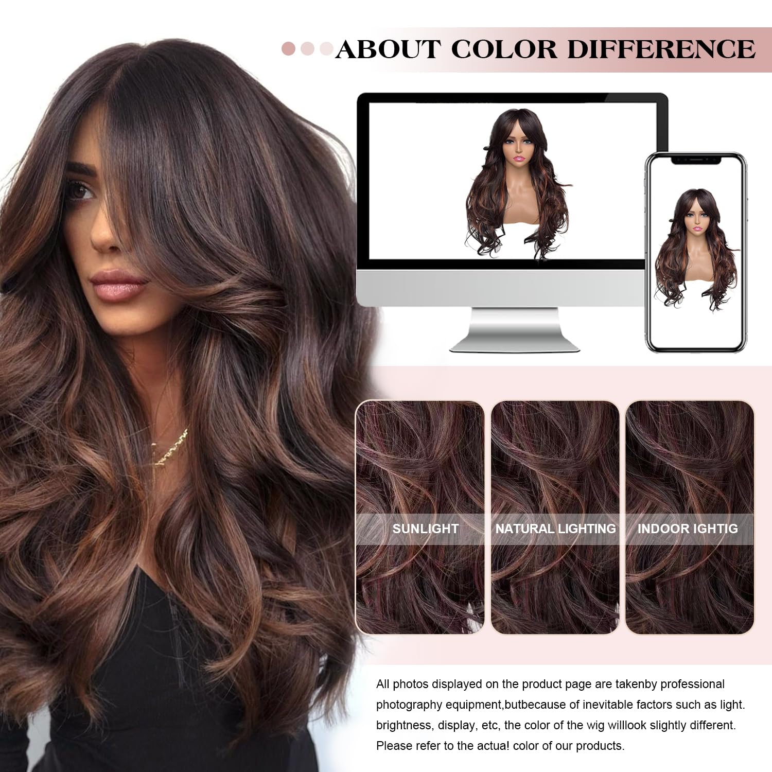 Aisaide wig color varies by screen lighting and lighting conditions