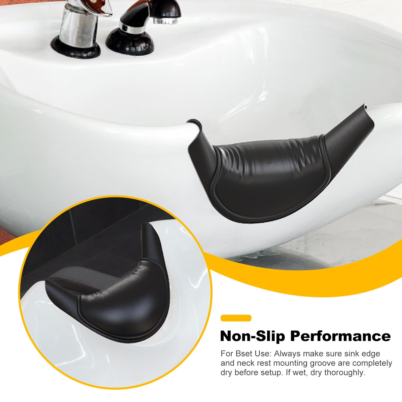 AISEELY non-slip bottom stops movement for safer, smoother shampooing.