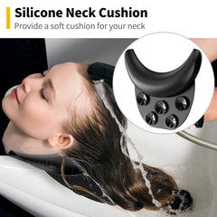 AISEELY silicone neck cushion offers soft, skin-friendly support during lengthy hair washing sessions.