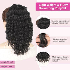 AISI BEAUTY curly drawstring pony-tail attachment secured with clip