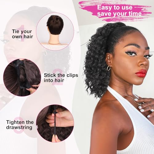 AISI BEAUTY 14-inch pony-tail length shown on mannequin for versatile styling