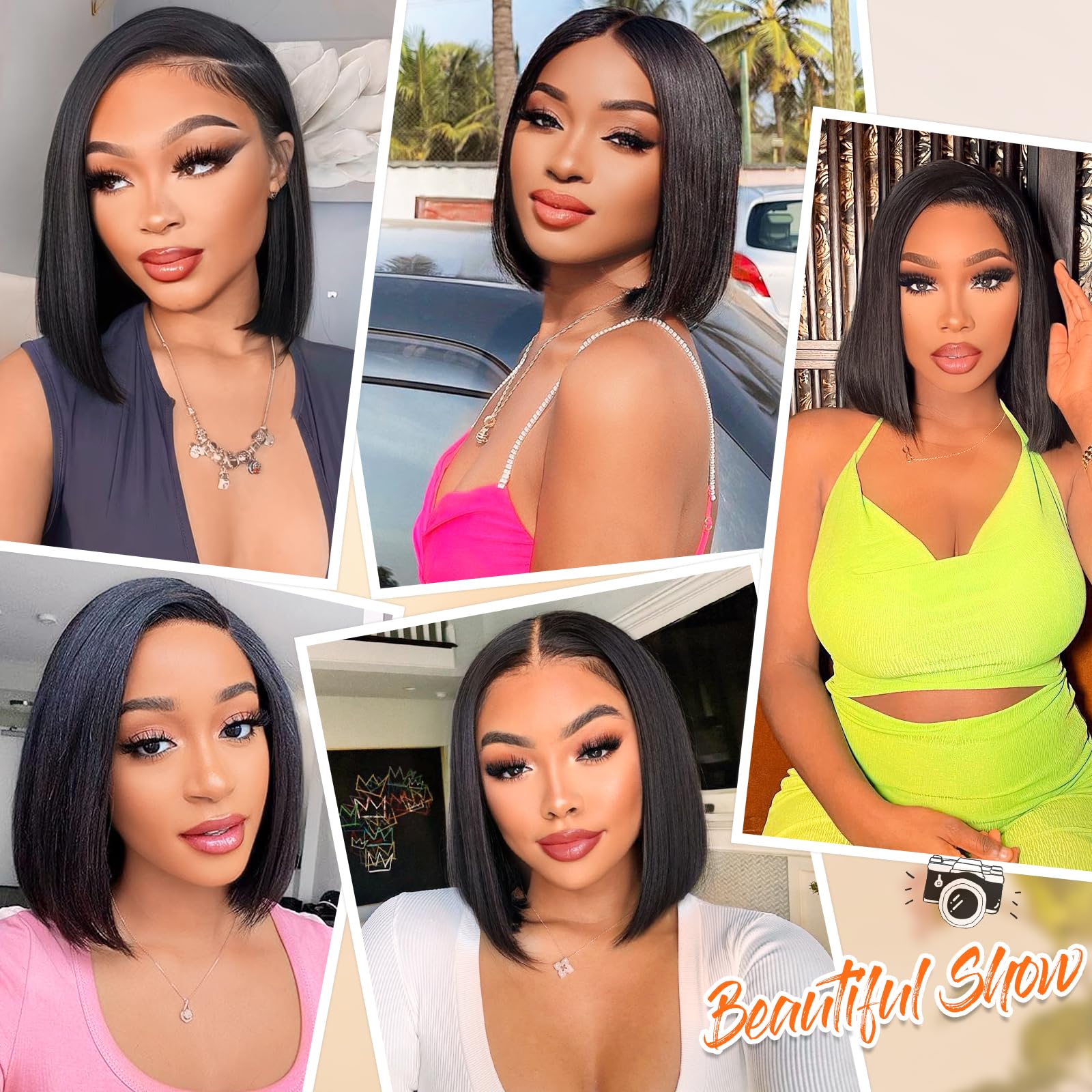 AISI Bob Wig bleached knots for a natural scalp appearance.