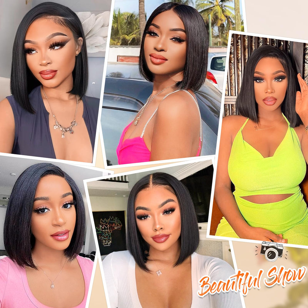 AISI Bob Wig bleached knots for a natural scalp appearance.