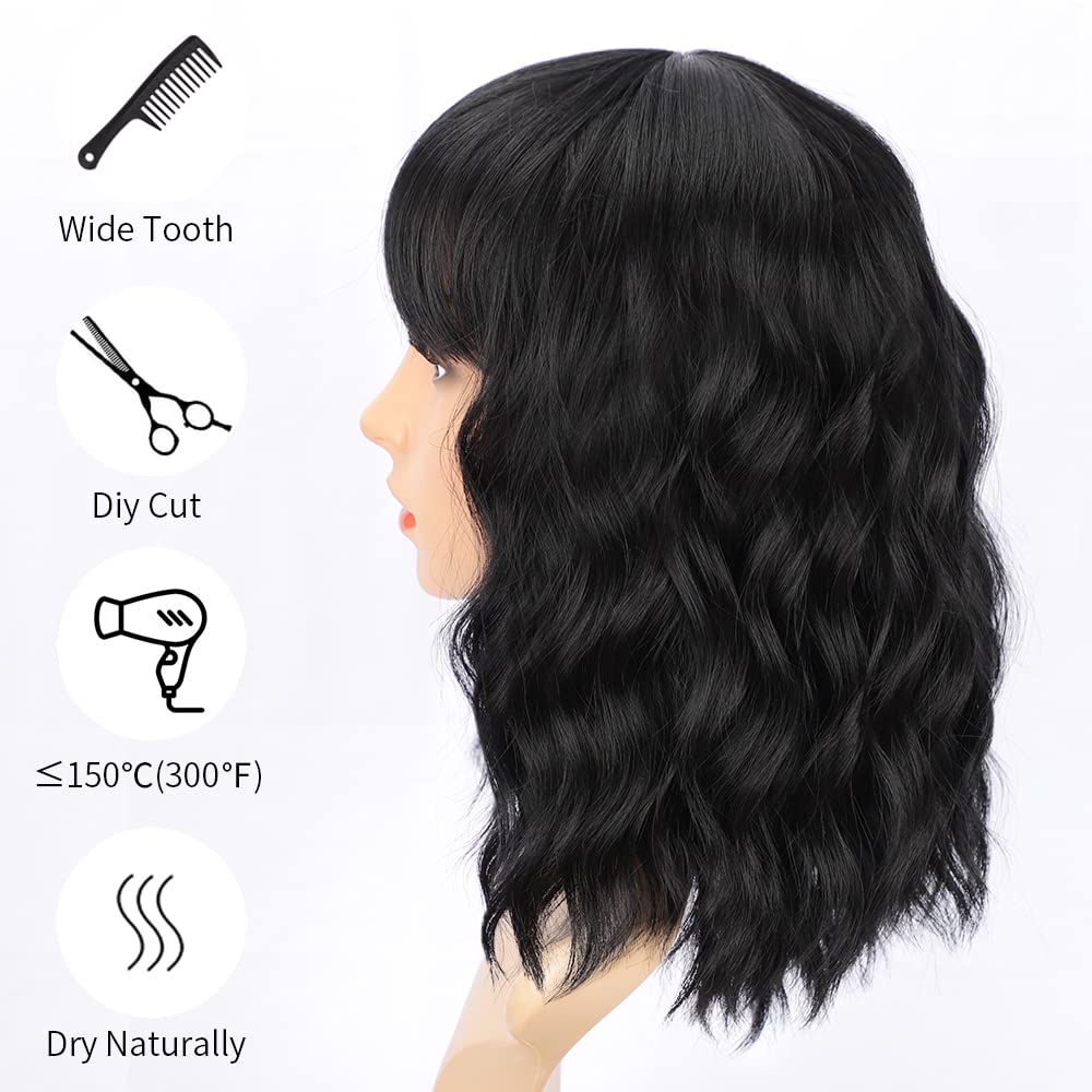 AISI HAIR bob curly wig close-up of soft heat-resistant fibers.