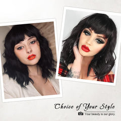 AISI HAIR bob curly wig breathable net cap detail for comfort.