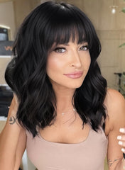 AISI HAIR bob curly wig front view for natural everyday wear.