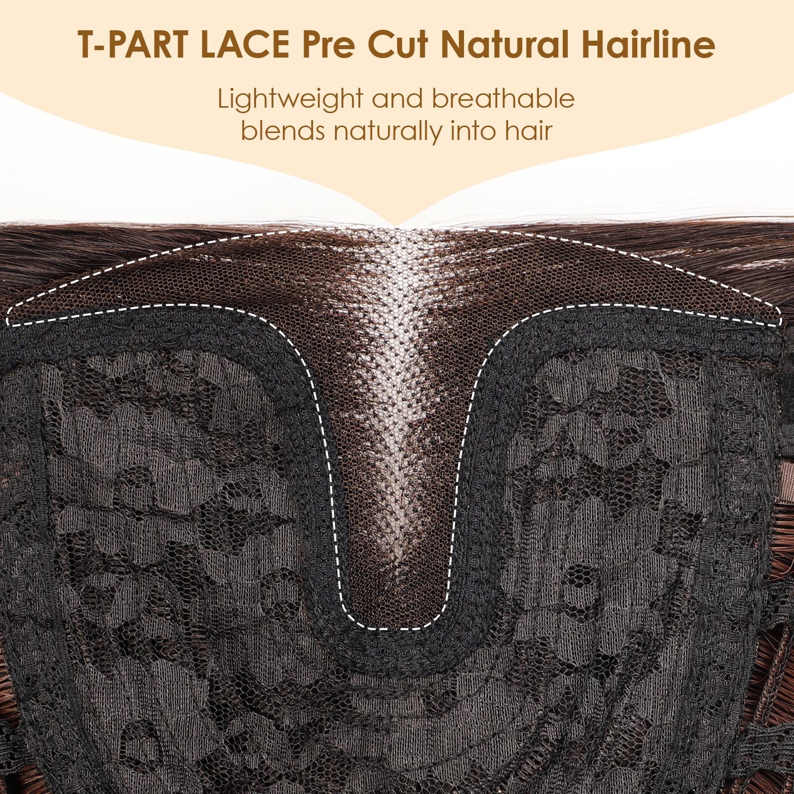 AISI HAIR Highlights Brown Wig heat-resistant fiber supports styling up to 150°C.