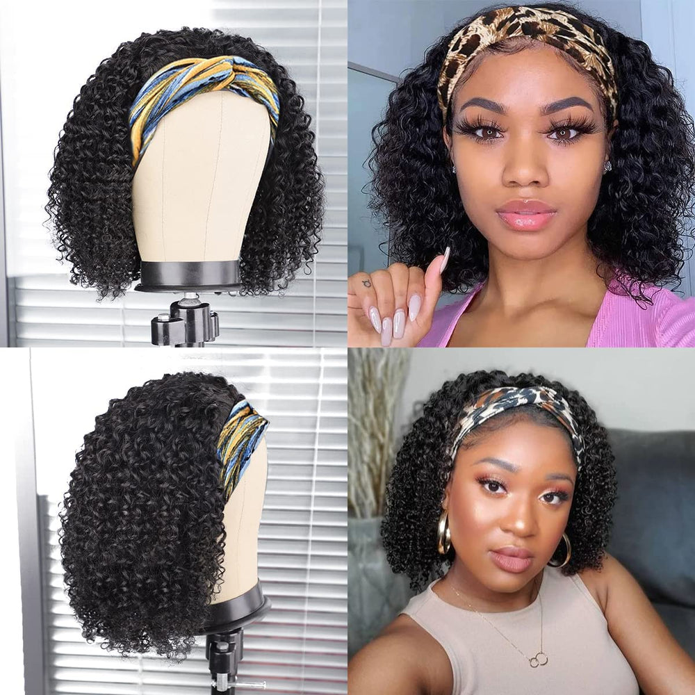 AISI QUEENS headband wig glueless ice silk band close-up for secure fit.