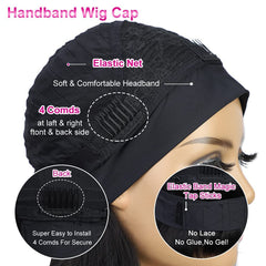 AISI QUEENS headband wig with Velcro for quick, secure daily wear.