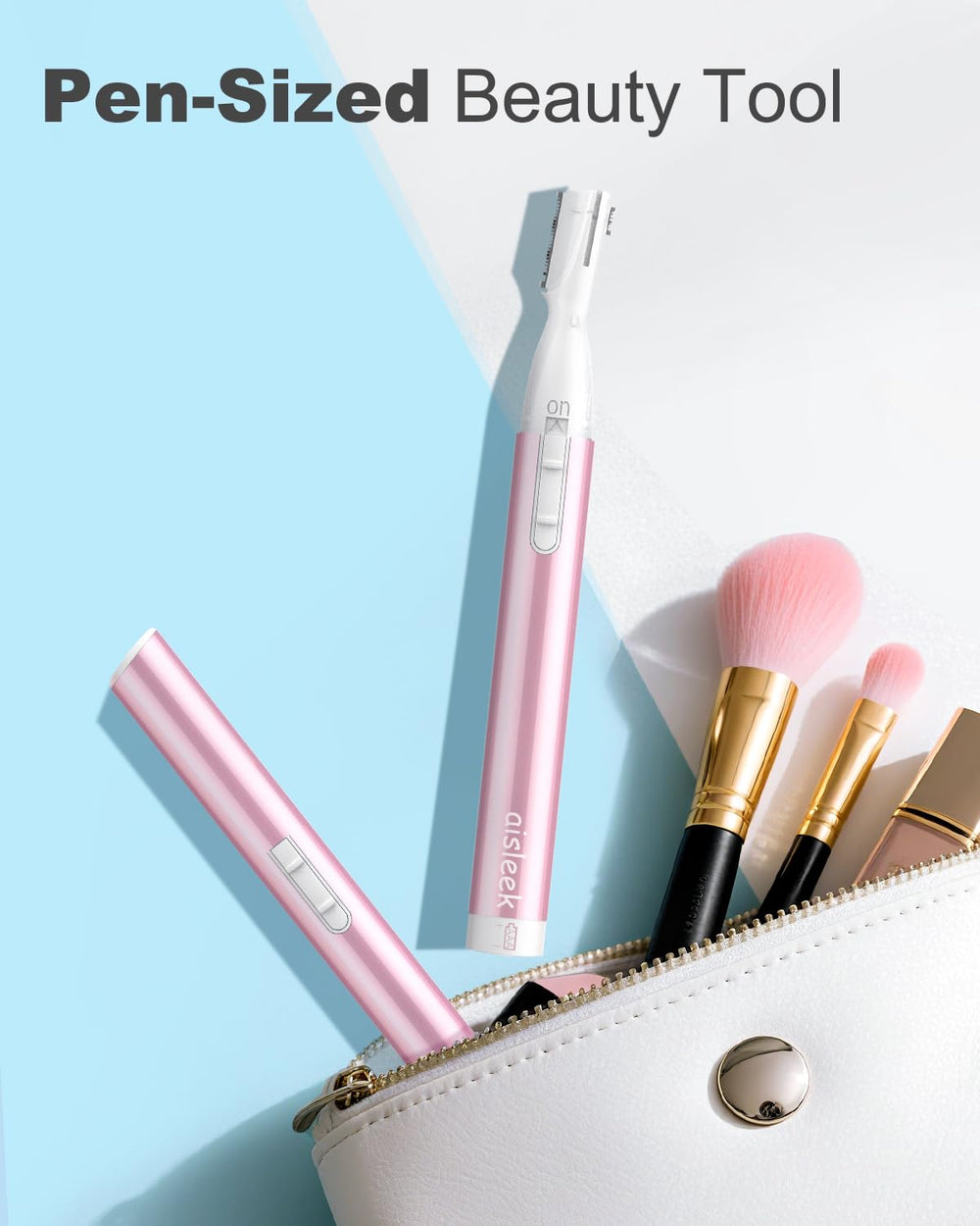 Aisleek Eyebrow Trimmer travel-friendly-slim design slips into purses for travel grooming.