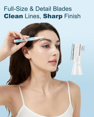 AISLEEK trimmer with comb attachment for eyebrow length options.