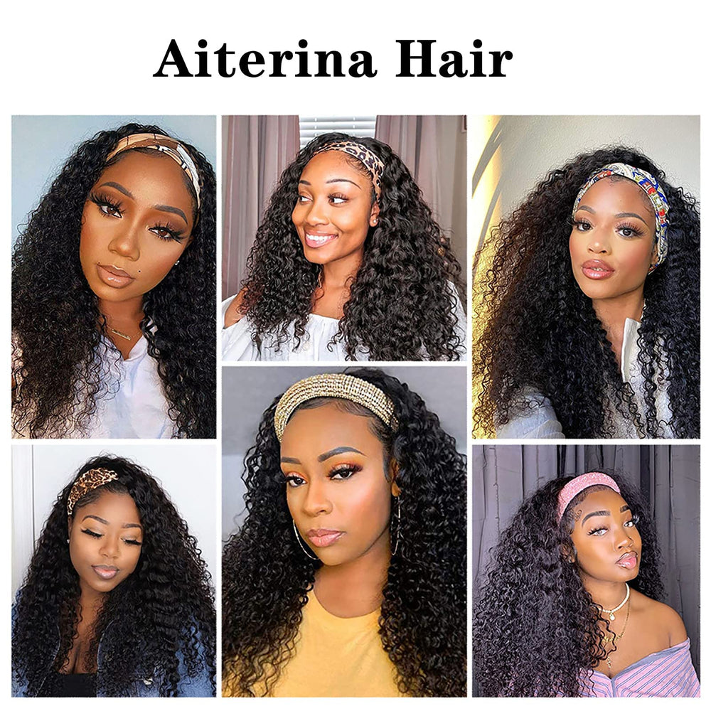 Aiterina headband wig adjustable cap strap for secure, customizable fit.