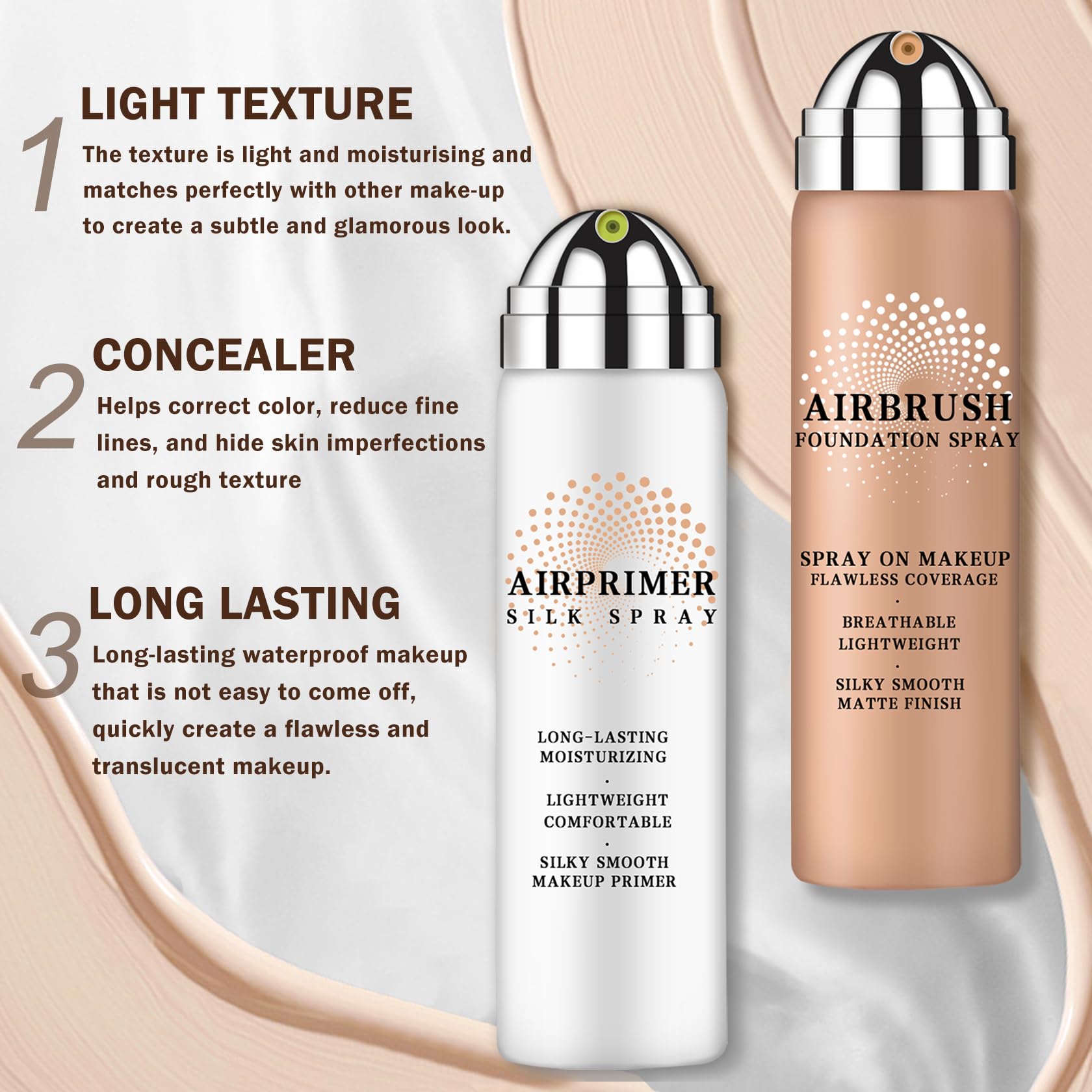 AIUEO foundation-swatch-closeup skin-smoothing effect under natural light