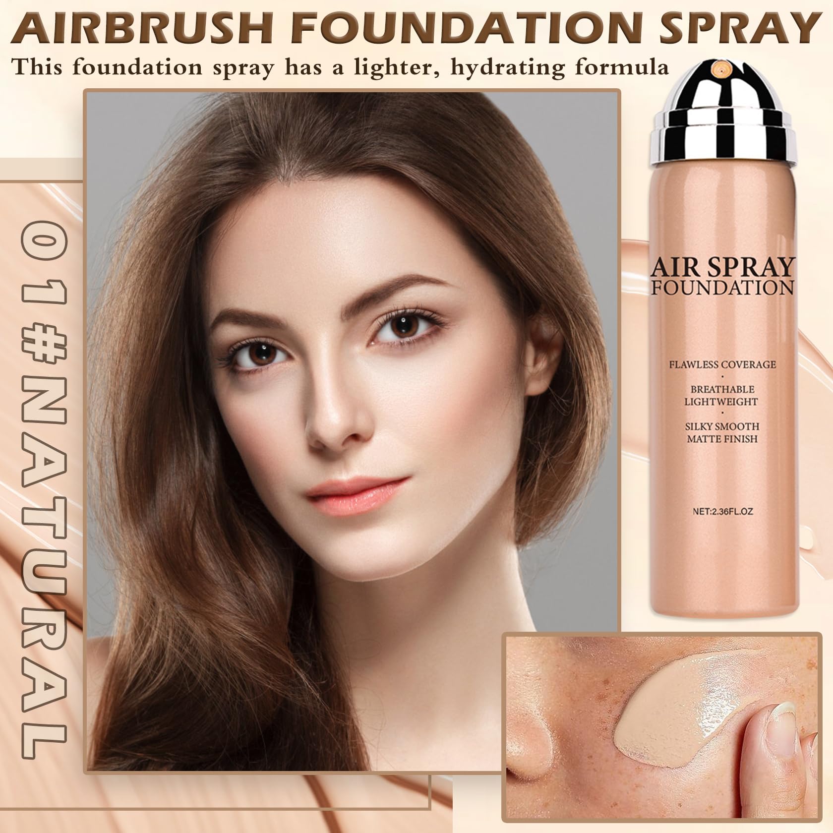AIUEO Magic Minerals silky mist spray delivering even, lightweight coverage