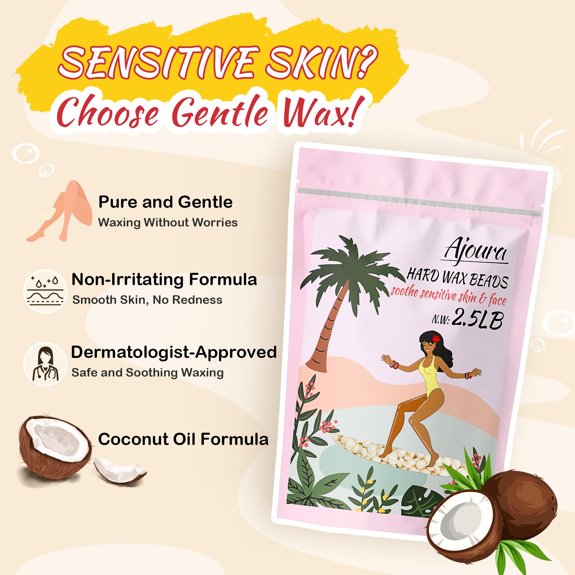 Ajoura coconut oil formula—gentle on sensitive skin.