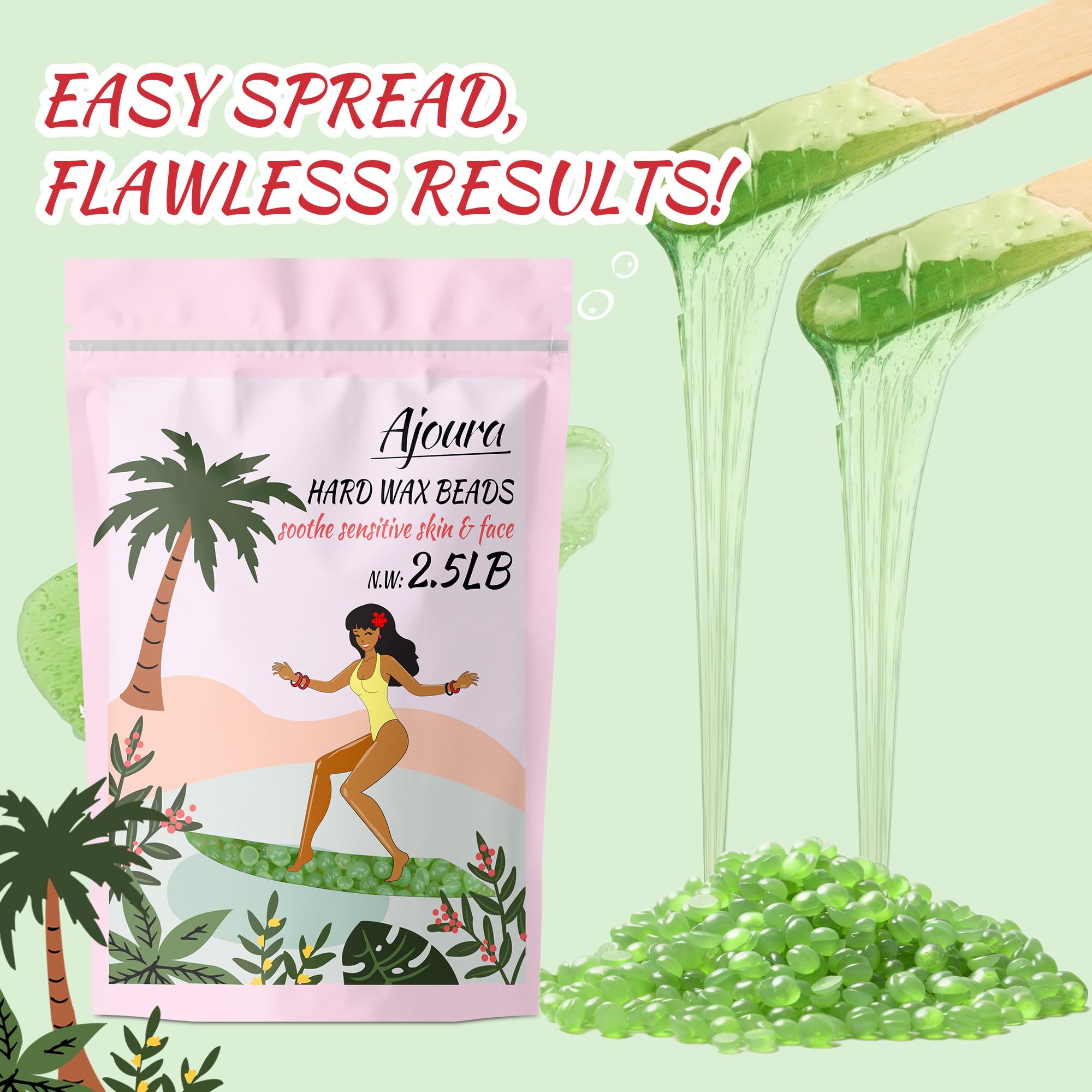 Ajoura long-lasting-smoothness wax beads deliver weeks of smooth skin.