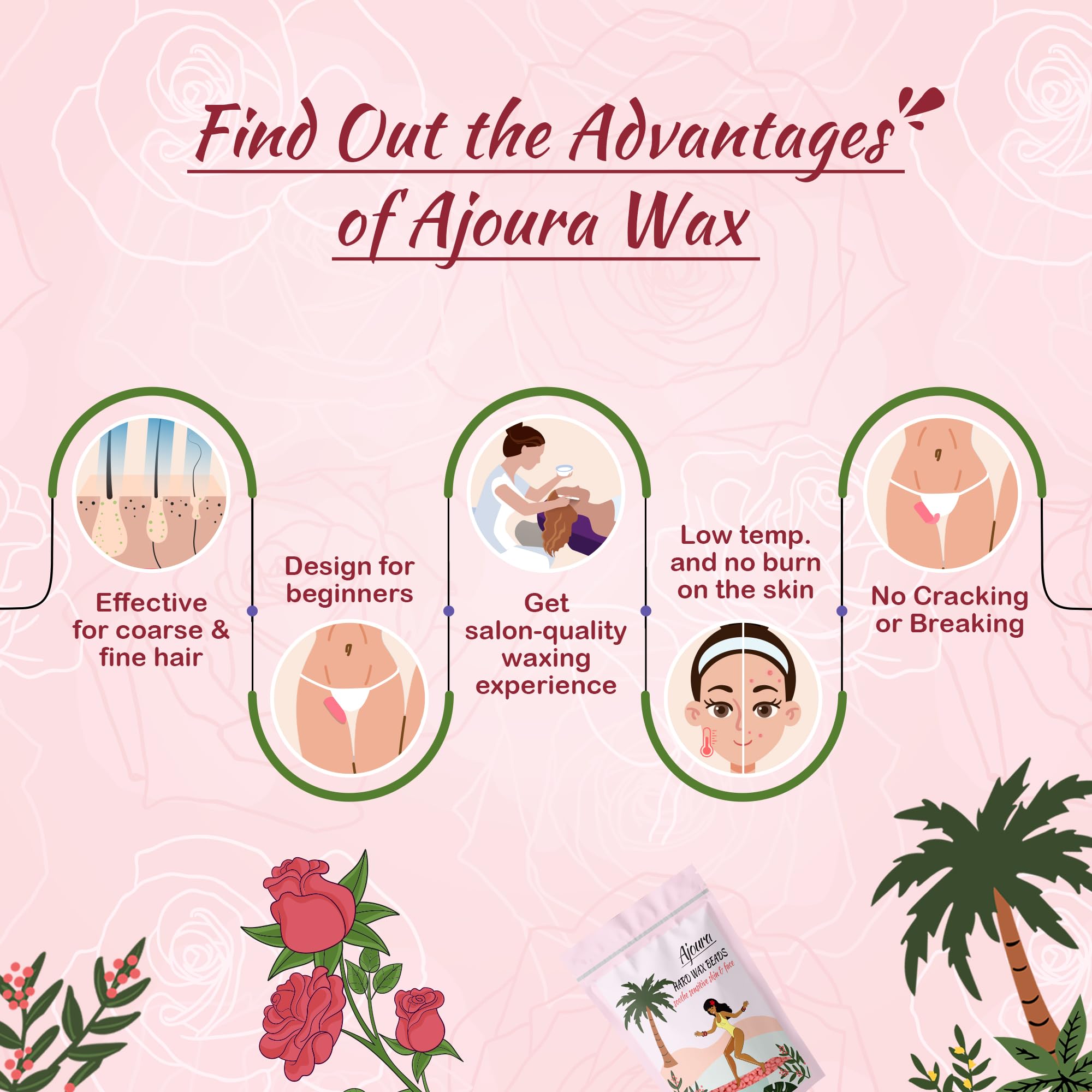 Ajoura Pink Rose wax beads beginner-friendly, easy to apply and manage.