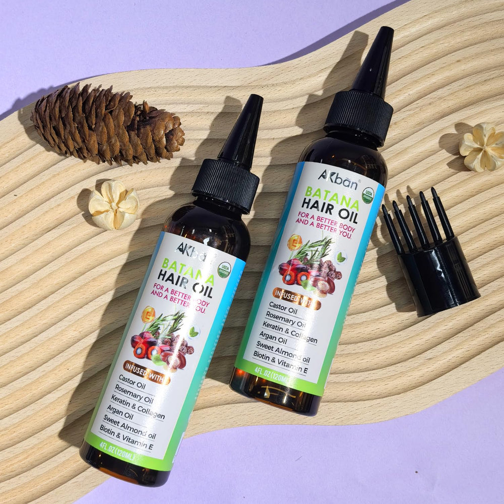 AKBAN Batana blend image conveys nourishing scalp care.