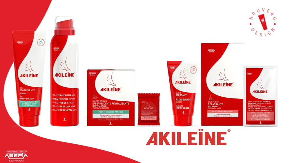 Akileine Akilenjur Cream foot care closeup for dry skin relief.