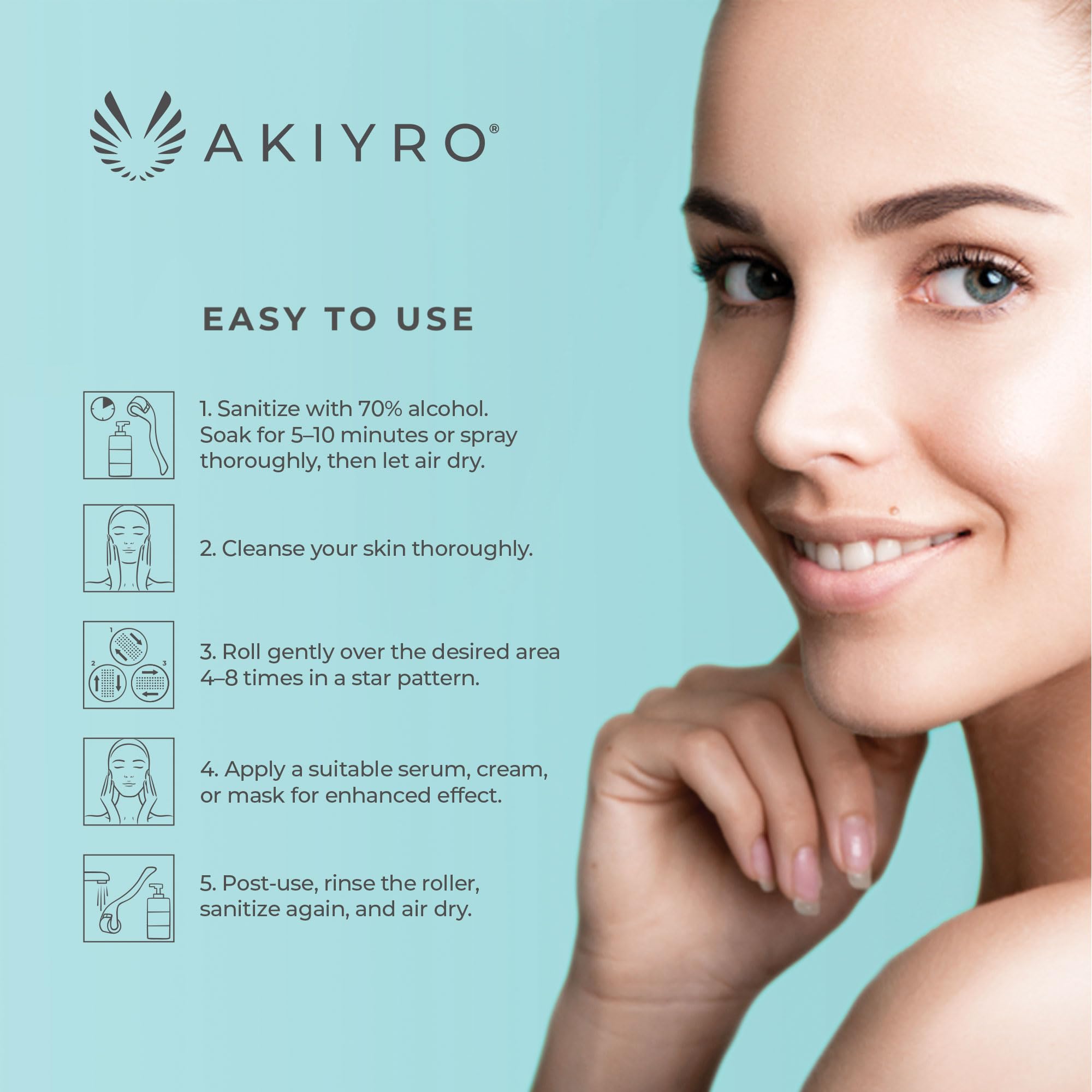 Unboxing AKIYRO Derma Roller with case for organized setup.