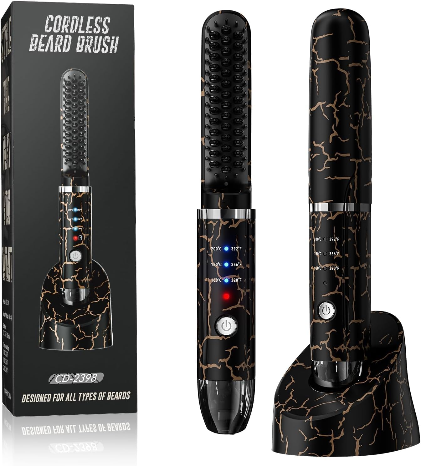 AKJ beard straightener cordless design for travel-ready grooming