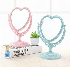 AKOAK heart-shaped cosmetic mirror 360 rotation supports versatile angles for different routines.