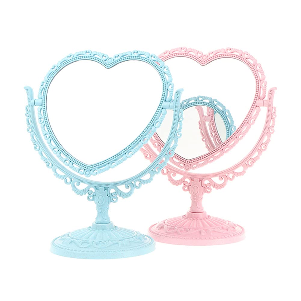 AKOAK heart-shaped mirror blue color adds a cheerful accent to any space.