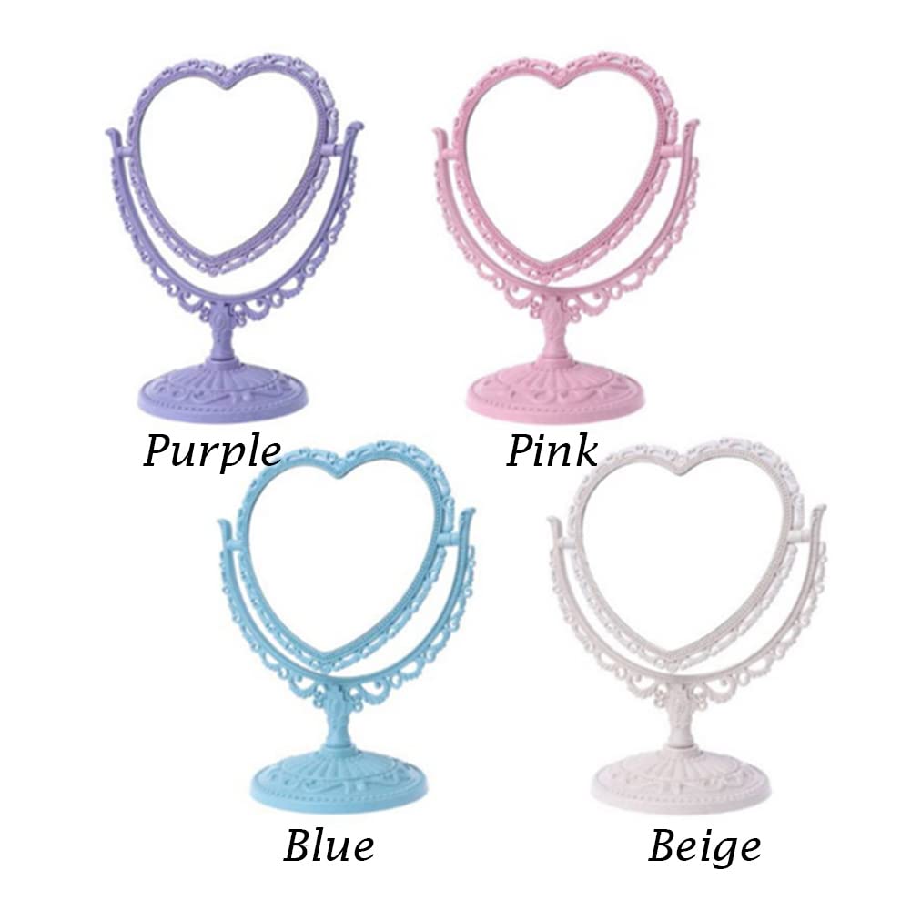 AKOAK heart-shaped mirror close-up magnification enhances precision during grooming.