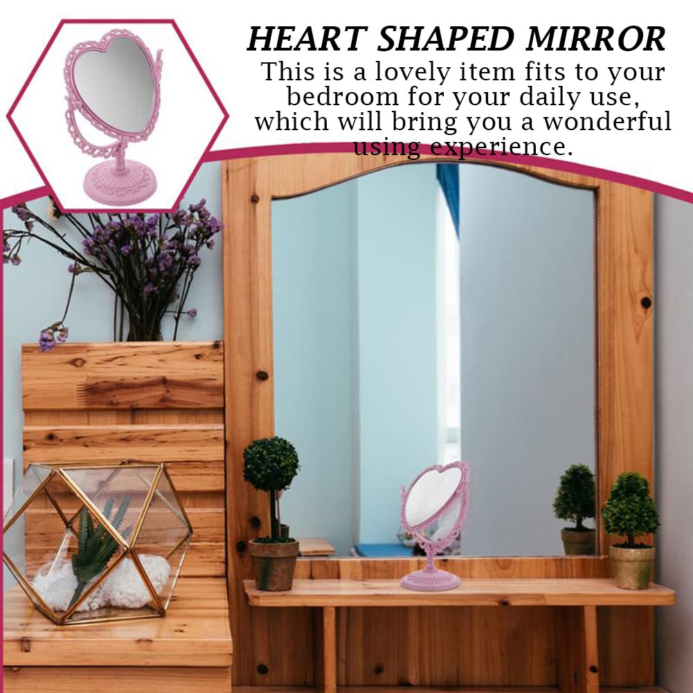 AKOAK hinge and stand on the pink mirror allow tilt and zoom adjustments.