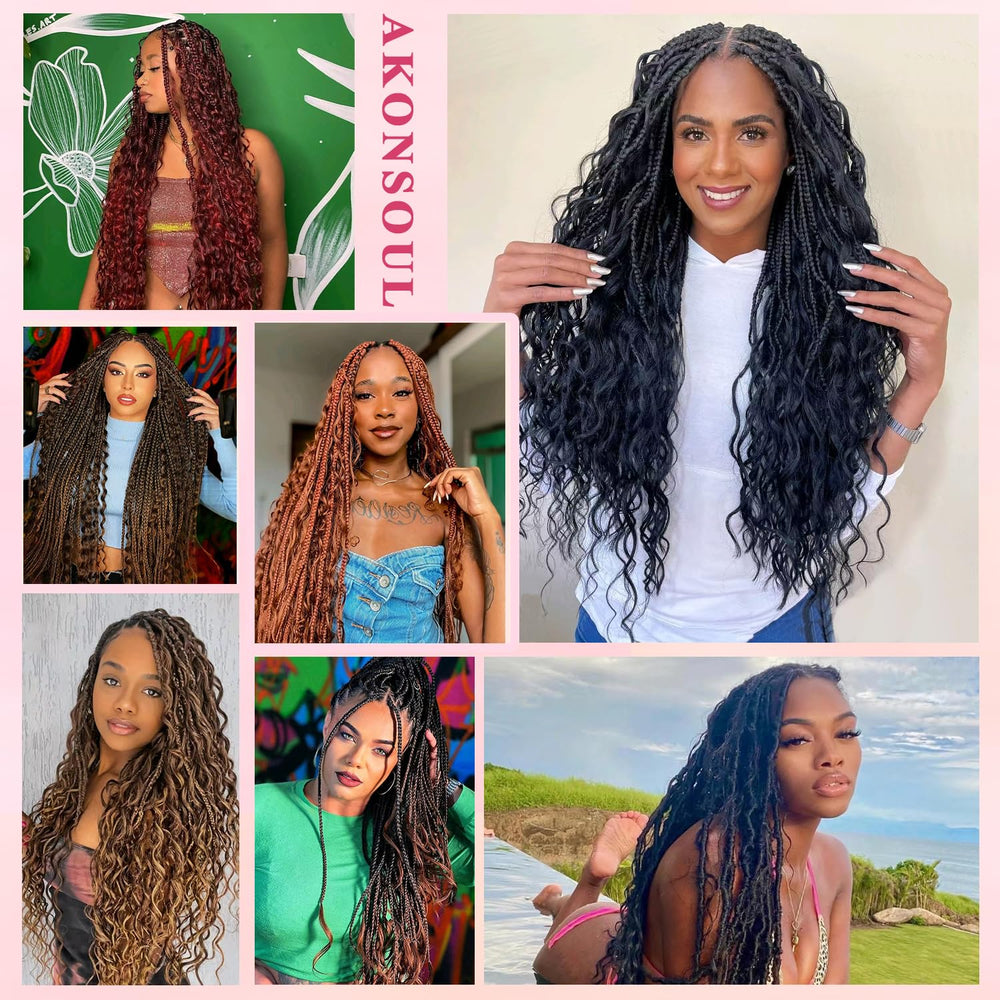AKONSOUL boho braids on model demonstrate effortless, stylish day-to-night wear