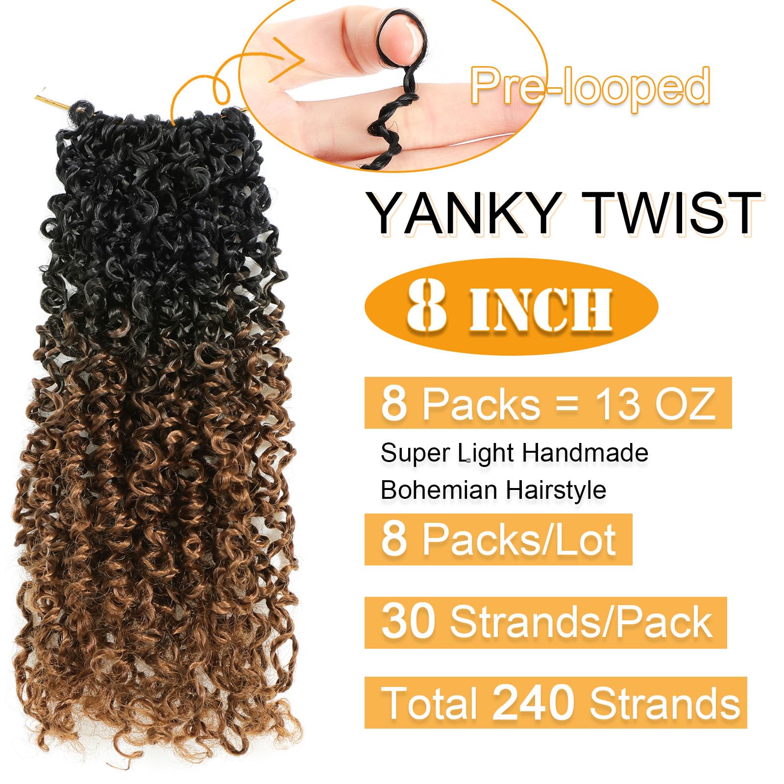Aksice Yanky Twist crochet hair micro-volume texture enhances natural fullness for casual days.