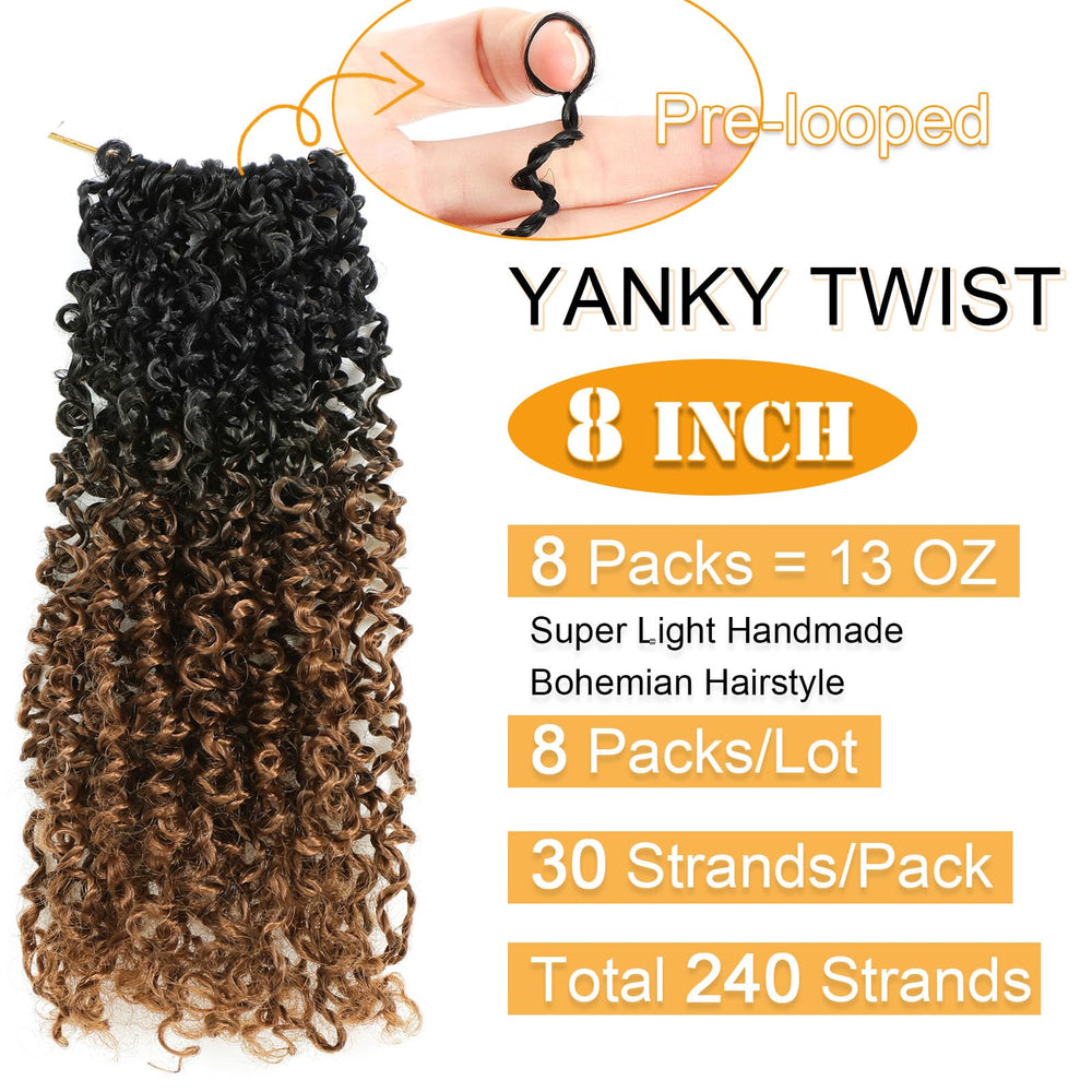 Aksice Yanky Twist crochet hair micro-volume texture enhances natural fullness for casual days.
