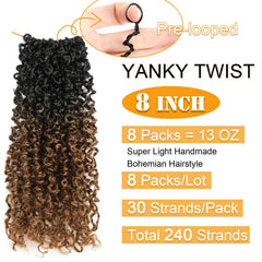 Aksice Yanky Twist crochet hair micro-volume texture enhances natural fullness for casual days.