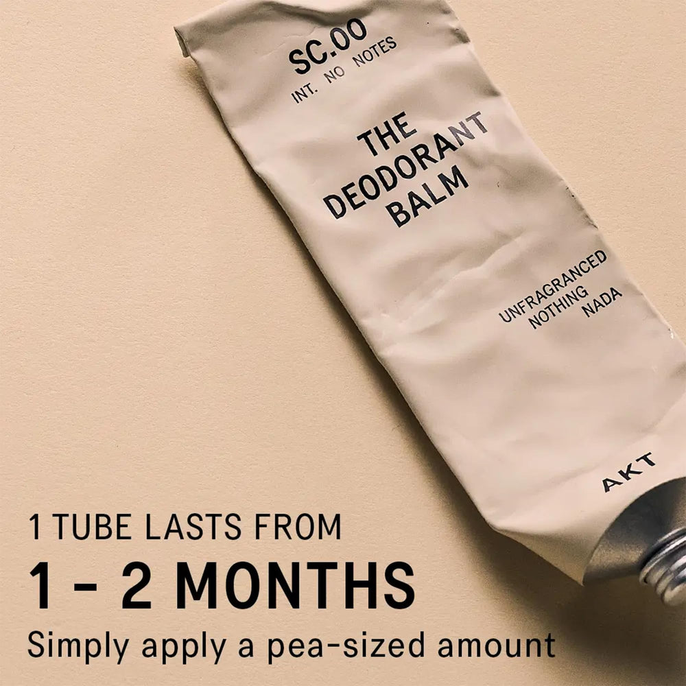 AKT Deodorant Balm fragrance-free formula for sensitive skin provides gentle daily protection.