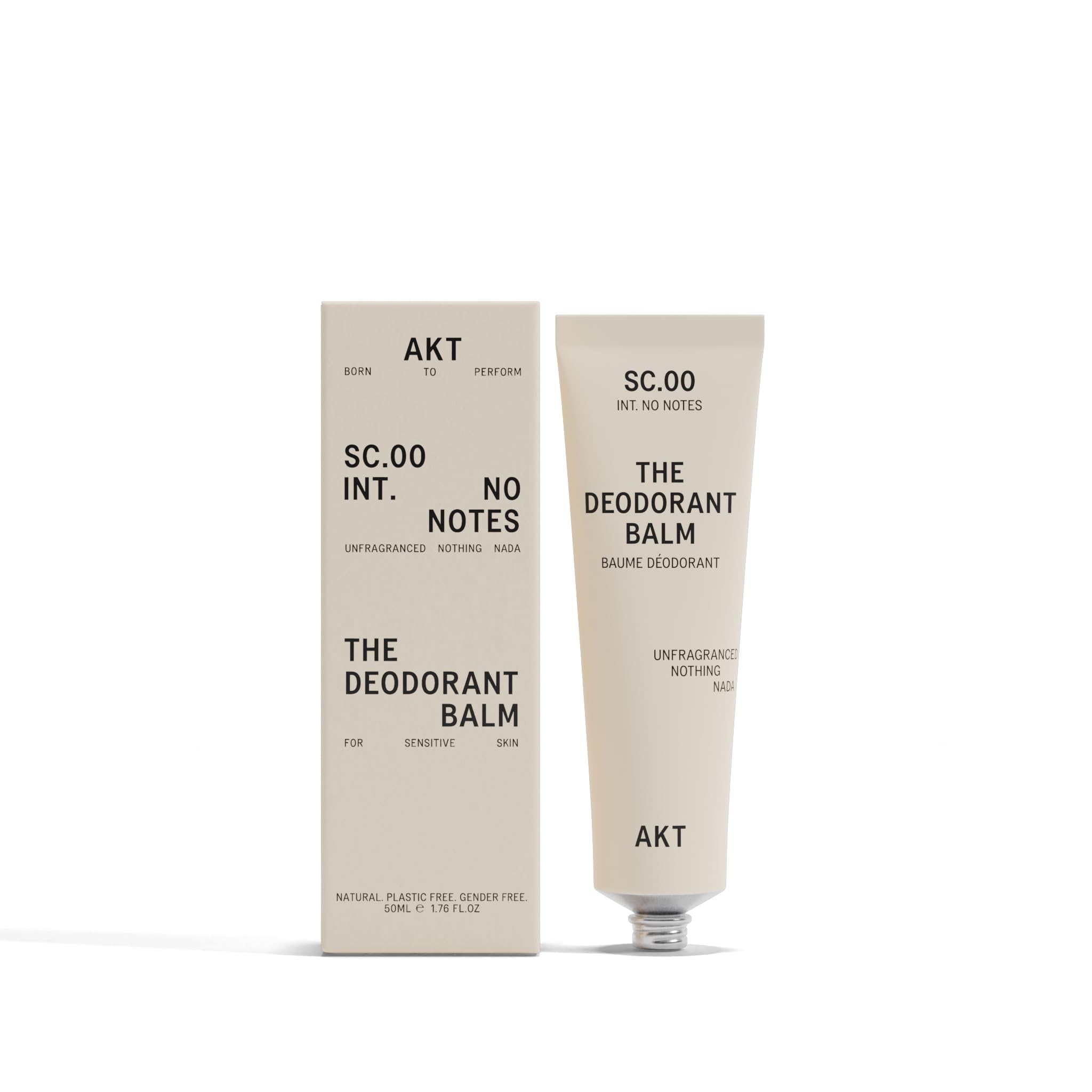 AKT Deodorant Balm packaging highlights plastic-free design for eco-conscious shoppers.