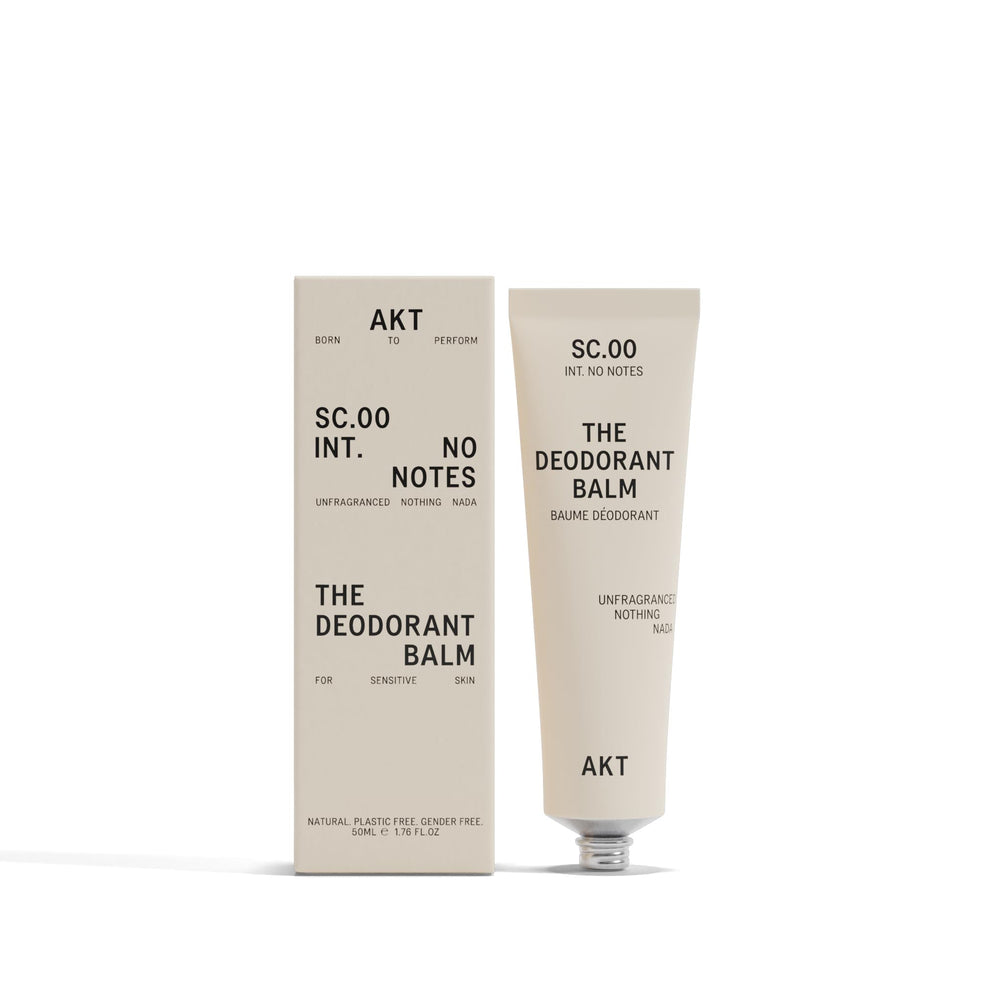 AKT Deodorant Balm packaging highlights plastic-free design for eco-conscious shoppers.